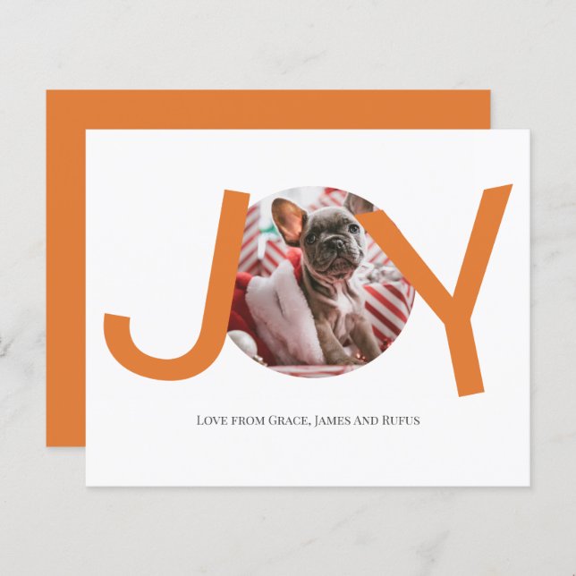 BUDGET Merry Christmas Joy Photo Card (Front/Back)