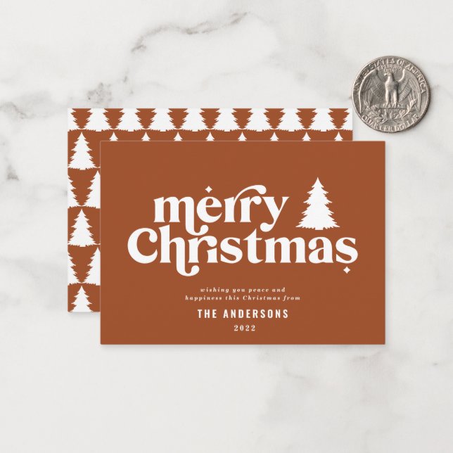 budget Merry Christmas non photo Holiday Card (Front/Back In Situ)