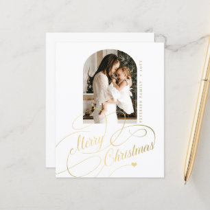 Budget Merry Christmas photo elegant holiday card