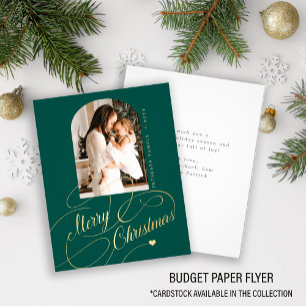 Budget Merry Christmas photo elegant holiday card
