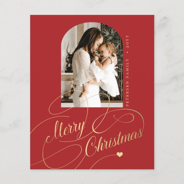 Budget Merry Christmas photo elegant holiday Flyer (Front)