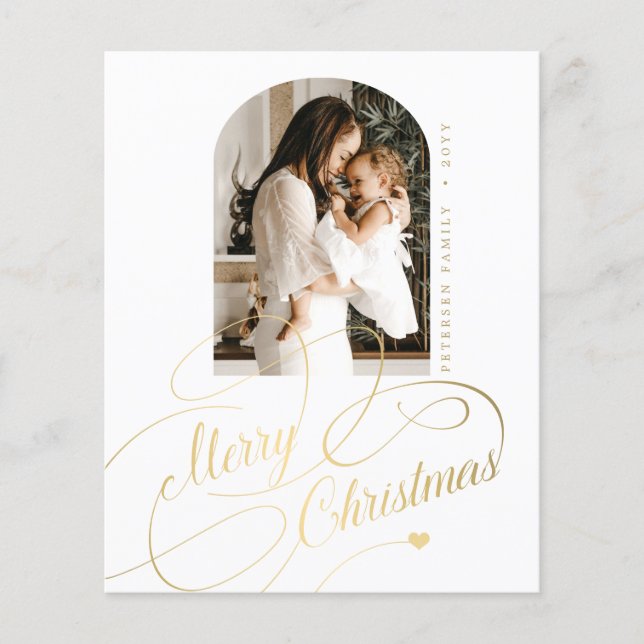 Budget Merry Christmas photo elegant holiday Flyer (Front)