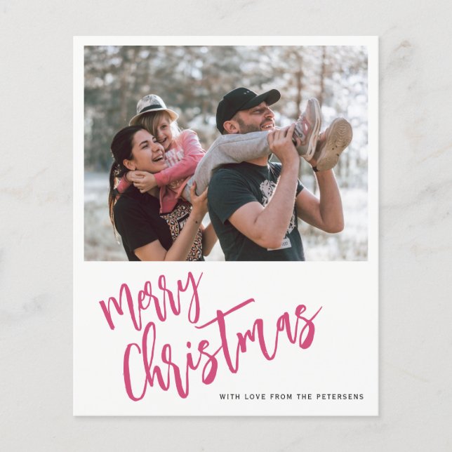Budget Merry Christmas photo Holiday Card (Front)