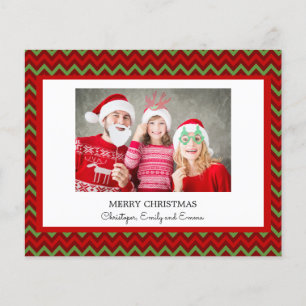 Budget Merry Christmas Red Green Photo Card
