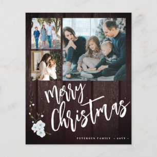 Budget Merry Christmas rustic photo Holiday Card 