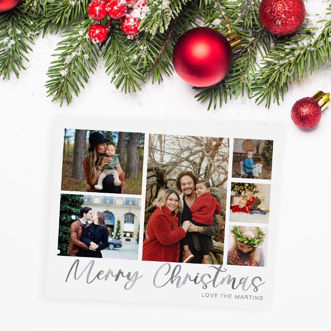 Budget Merry Christmas Silver 6 Photo Flyer (Creator Uploaded)