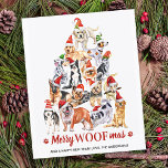 Budget Merry Woofmas Dog Lover Christmas Tree Dogs<br><div class="desc">Send christmas greetings this holiday season with this cute Christmas tree dogs in a watercolor design. This dog lover holiday card features dogs of variety of breeds in santa hats. Personalise with family name. This dog christmas card is perfect for dog lovers, pet business, veterinarians, veterinary christmas cares, pet care,...</div>