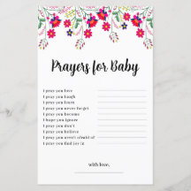 Budget Mexican Floral Prayers for Baby Shower Card