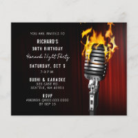 Budget Microphone Adult Karaoke Party Invitation