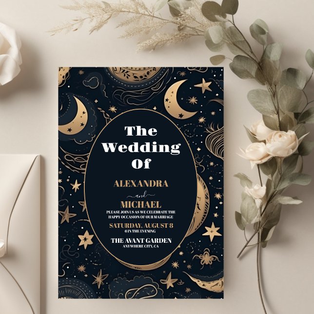 Budget Midnight Blue Gold Celestial Wedding (Creator Uploaded)