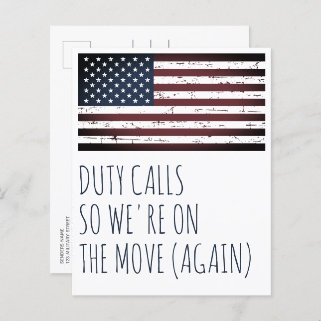 Budget Military Moving Announcement PCS Move (Front/Back)