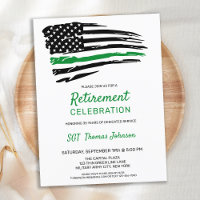 Budget Military Retirement Thin Green Line Flag