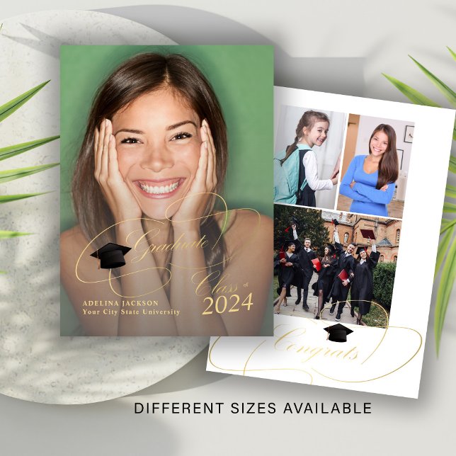 Budget MINI SIZE 4 photo graduation announcement (Creator Uploaded)
