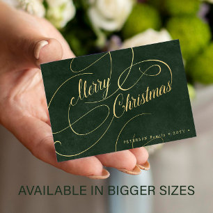 Budget MINI SIZE Merry Christmas red Holiday Card