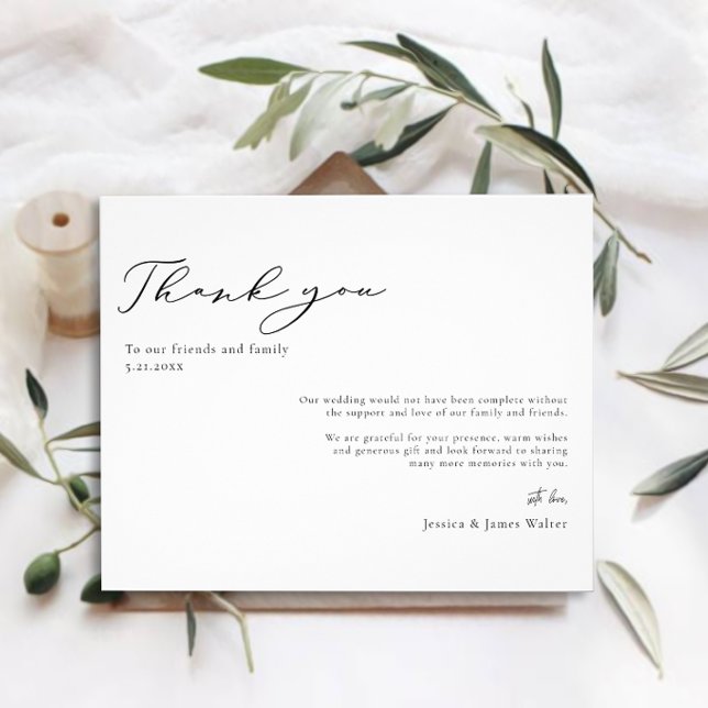 Budget Minimal Black and White Wedding Thank you Flyer (Creator Uploaded)