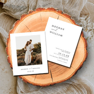 Budget Minimal Boho Photo Wedding Invitation Flyer
