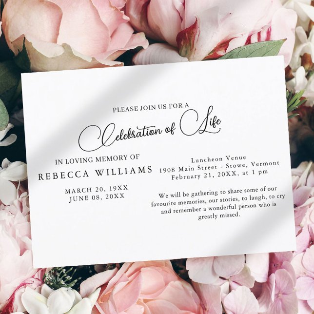 Budget Minimal Celebration of Life Invitations (Creator Uploaded)