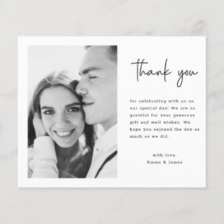 Budget Minimal Custom Photo Wedding Thank You