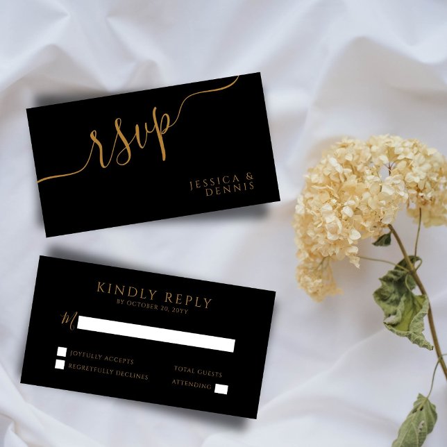 BUDGET Minimal Elegant Typography Wedding RSVP Enclosure Card (Creator Uploaded)