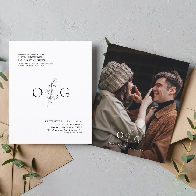 BUDGET Minimal Floral Monogram Photo Wedding (Creator Uploaded)