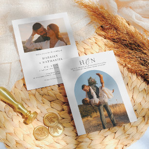 Budget Minimal Initials Boho Arch 2 Photo Wedding