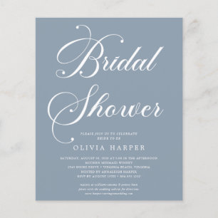 Budget Minimal Modern Script Bridal Shower Invite Flyer