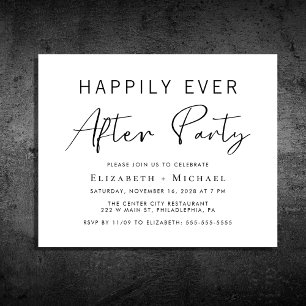 Budget Minimal Wedding After Party Invitation