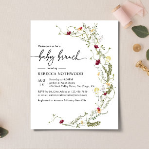 Budget Minimalist Baby Brunch Shower Invitation