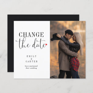 Budget Minimalist Black Change The Date Typography