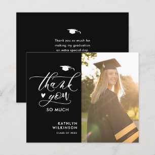 BUDGET Minimalist Black Photo GRADUATION Thank You