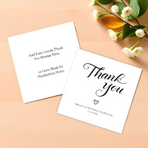 Budget Minimalist Black Script Birthday Thank You Card