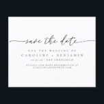 Budget Minimalist Black Script Wedding Save Date<br><div class="desc">Budget Minimalist Modern Black and White Script Wedding Save the Date</div>