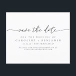 Budget Minimalist Black Script Wedding Save Date<br><div class="desc">Budget Minimalist Modern Black and White Script Wedding Save the Date</div>