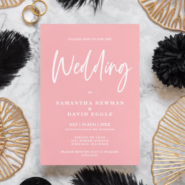 Budget Minimalist  Blush Pink QR Code Wedding (Creator Uploaded)