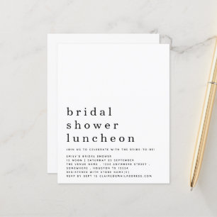 Budget Minimalist Bridal Shower Luncheon Invite