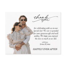 Budget Minimalist Custom Photo Wedding Thank You