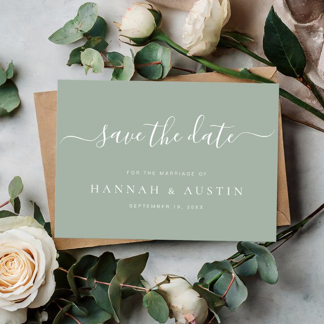 Budget Minimalist Elegant Wedding Save The Date Card (Creator Uploaded)