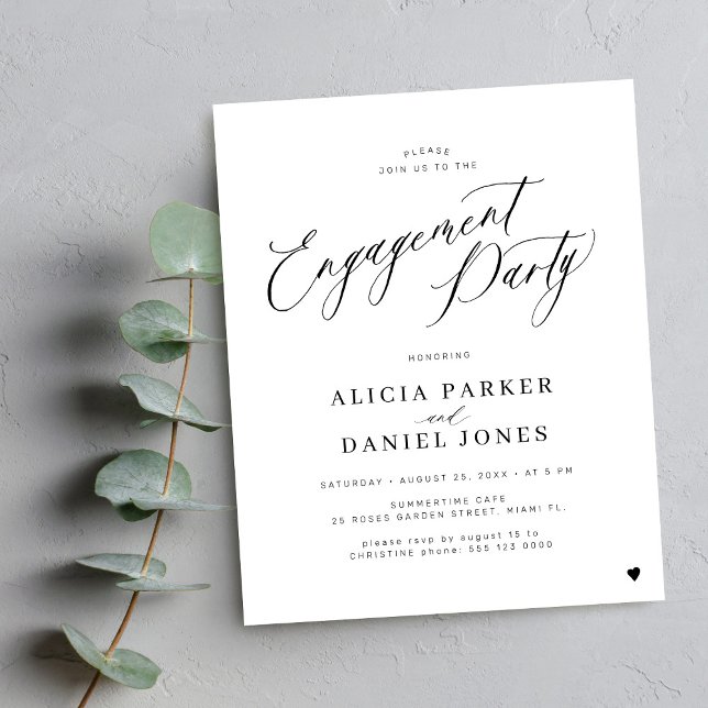 Budget minimalist engagement party invitation (Creator Uploaded)