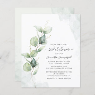 Budget Minimalist Eucalyptus Leaves Bridal Shower