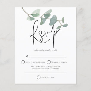 Budget Minimalist Eucalyptus Wedding RSVP