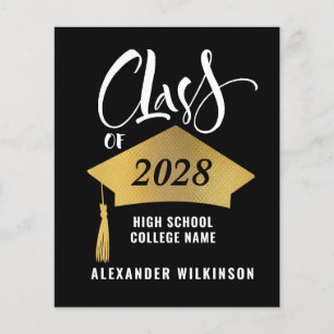 BUDGET Minimalist Grad Cap Grad Party Invitation Flyer