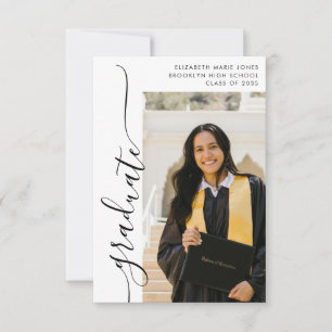 Budget Minimalist Graduate Photo Graduation Card