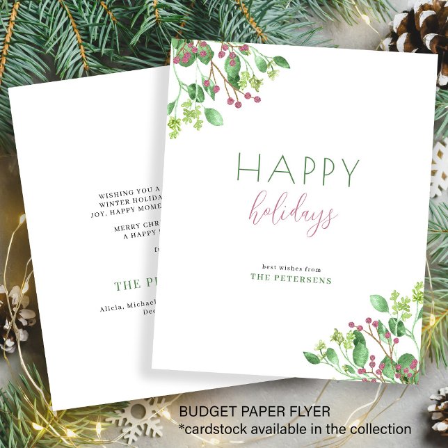 Budget minimalist happy holidays greeting card (Creator Uploaded)