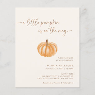 BUDGET Minimalist Little Pumpkin Baby Shower Flyer