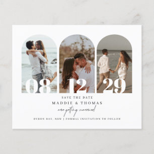 Budget Minimalist modern arch photo Save the Date Flyer