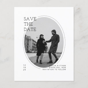 Budget minimalist modern arch photo wedding flyer