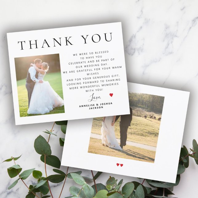 Budget minimalist modern photo wedding thank you (Creator Uploaded)