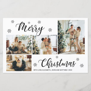 Budget Minimalist Photo Collage Christmas Greeting