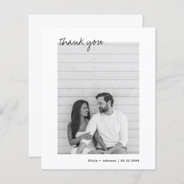 BUDGET Minimalist Photo Hand Drawn Bouquet Wedding (Front/Back)