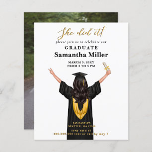 Budget Minimalist Photo She Did It Graduation